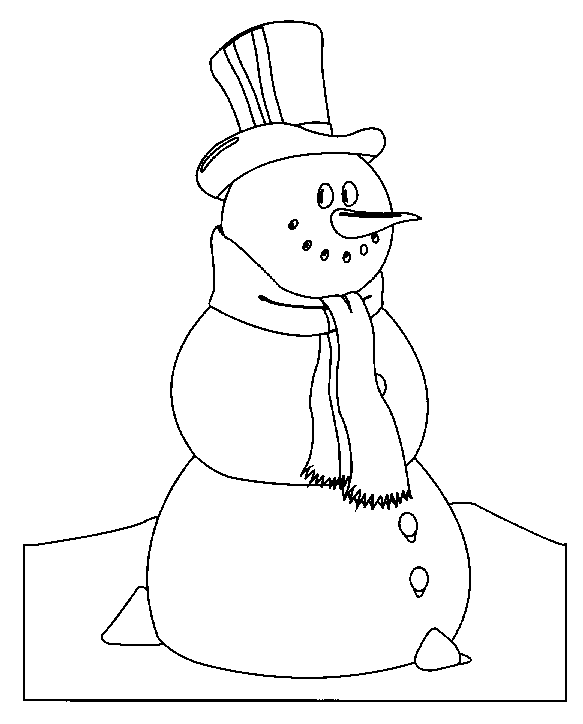 coloriage bonhomme de neige et son chapeau
